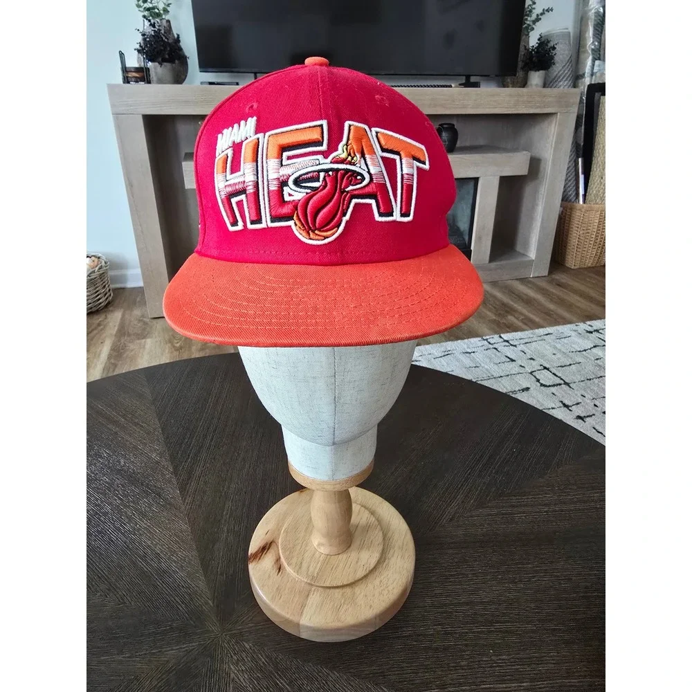 New Era Miami Heat Snapback Hat 9FIFTY NBA Eastern Conference Red Orange HWC